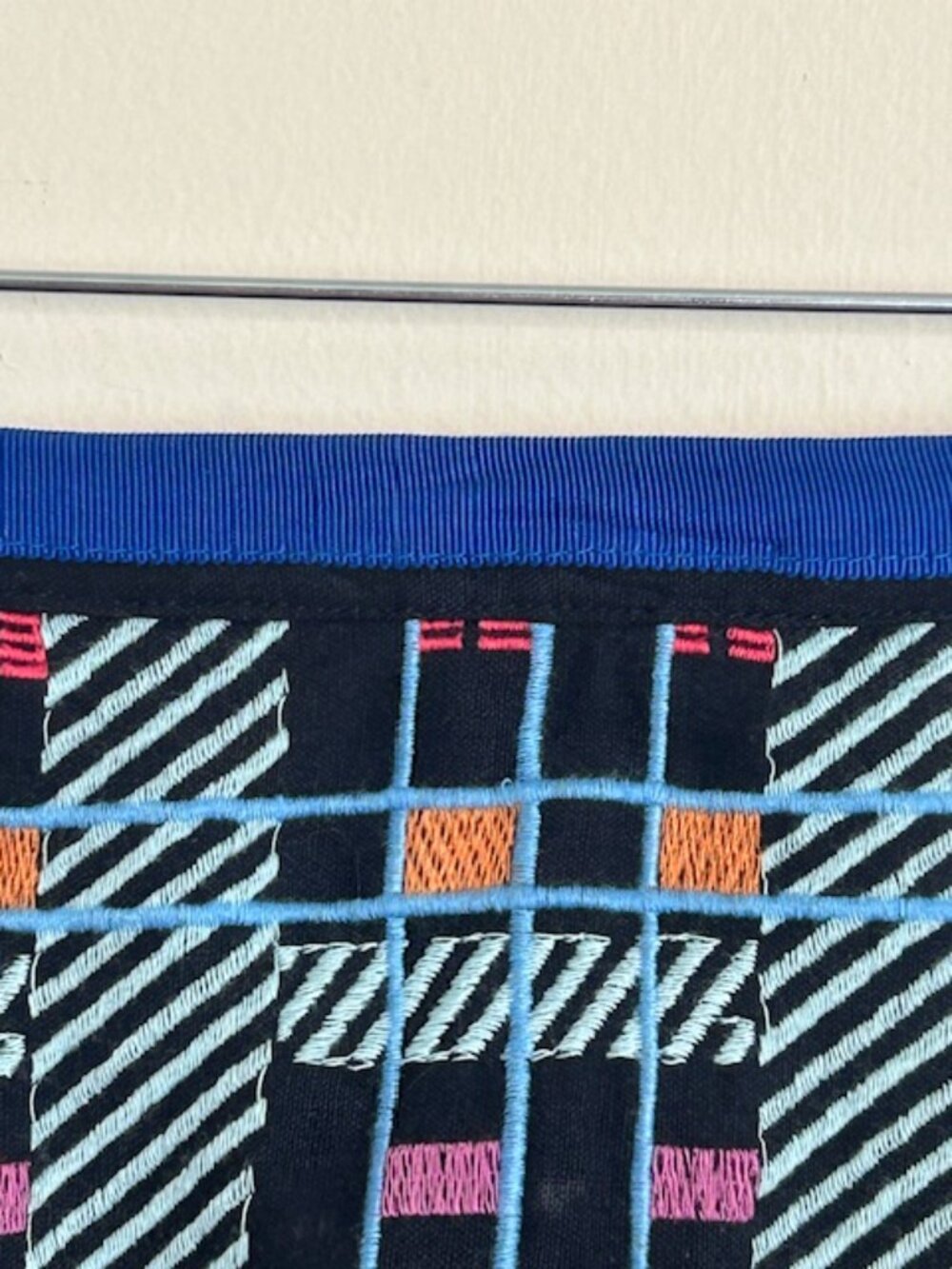 Anthropologie x Maeve Fringe-Trimmed Beaded Checkered Geometric Lined Mini Skirt - Picture 4 of 16